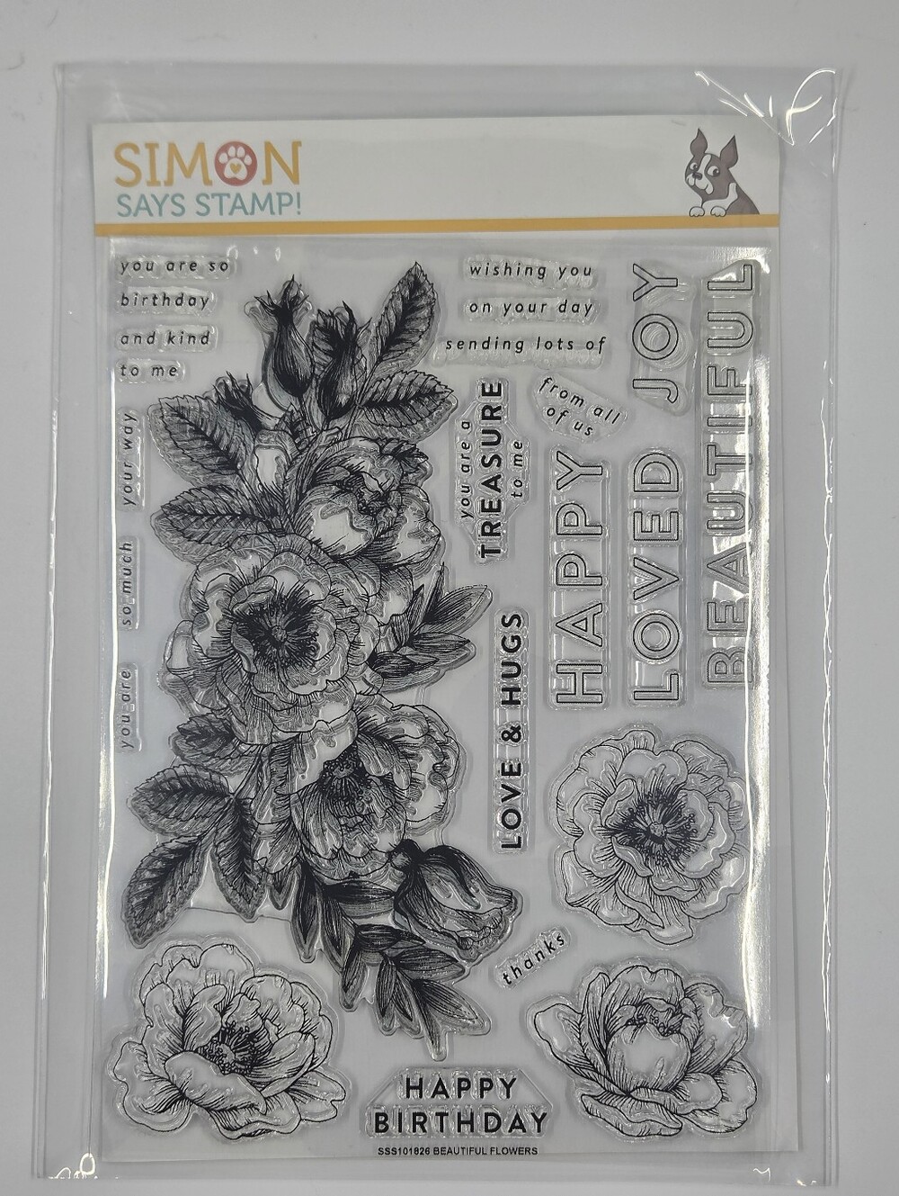 Simon Says Stamp Beautiful Flowers Clear Polymer Stamp Set sss101826